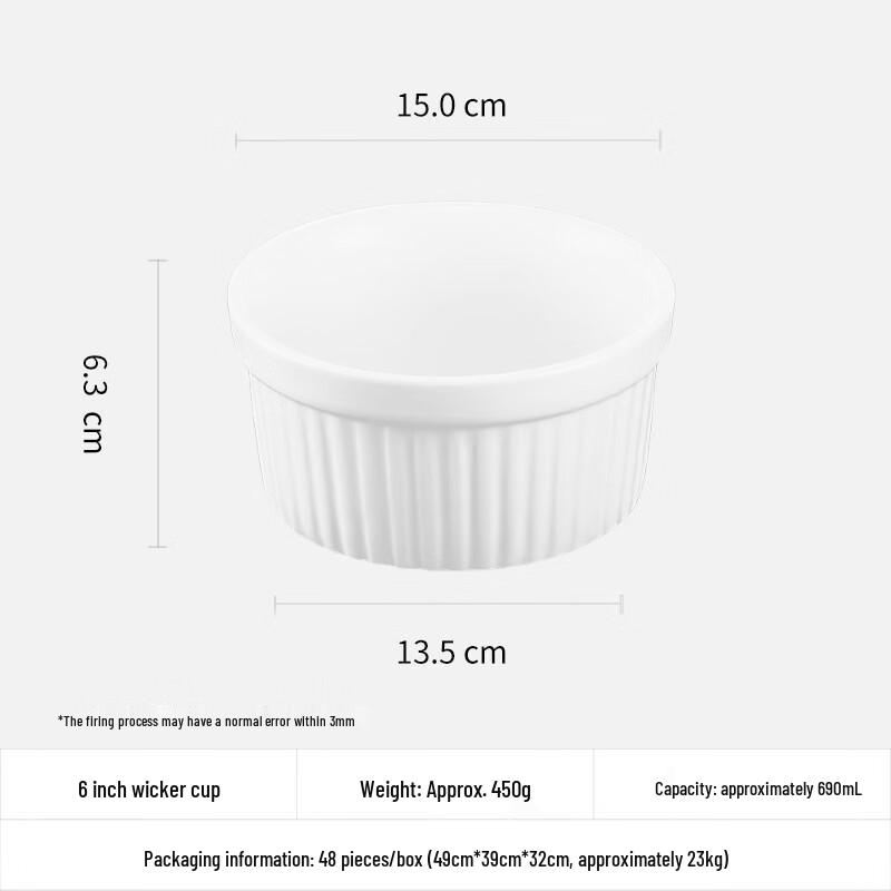 6-inch Ceramic Fluted Baking & Serving Bowl