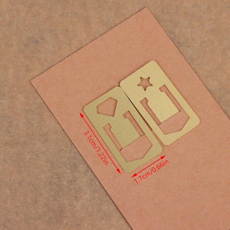 12Pcs Copper Bookmark Retro Brass Metal Bookmarks For Traveler'S Notebook Monthly Planner Accessories Vintage Stationery