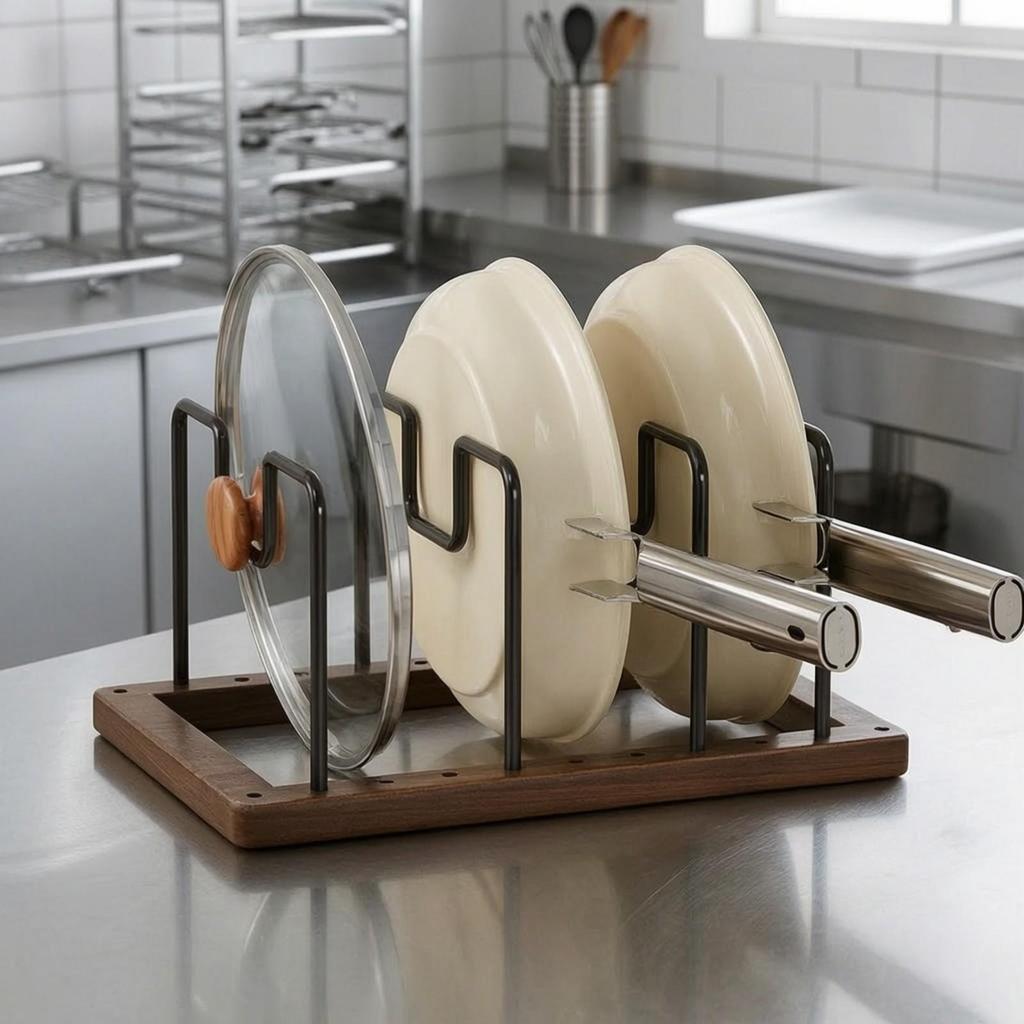 Baking Tray Rack Sturdy Pan and Lid Organizer Hard-Wearing for Countertop