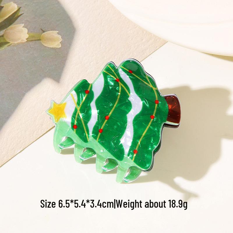 Cartoon Christmas Shark Claw Hair Clip - Cute and Versatile Holiday Accessory