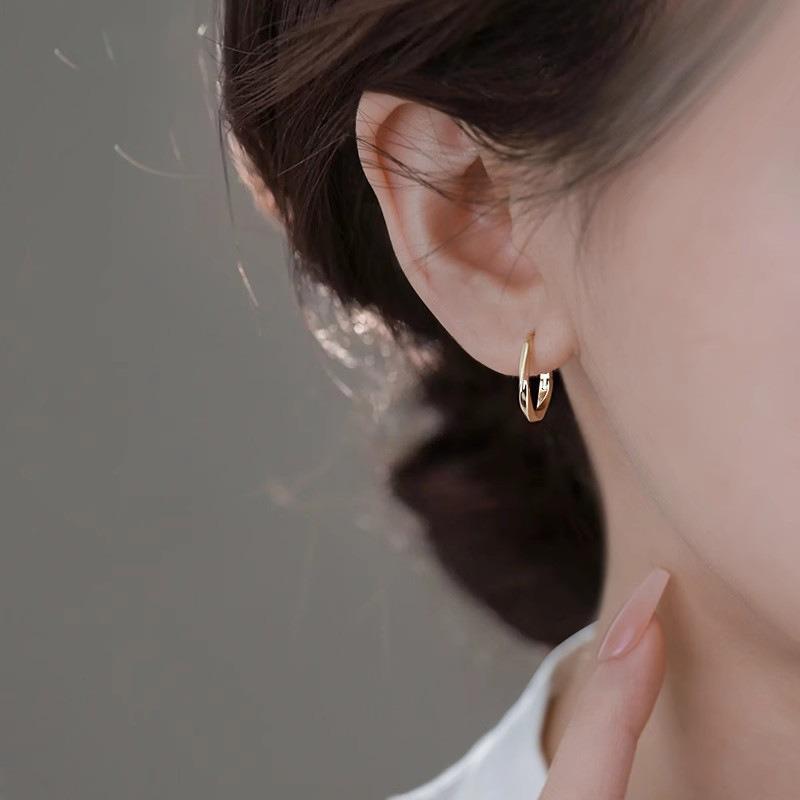 925 Silver Round Hoop Earrings For Women Simple Trendy Circle Jewelry Party Wedding Holiday Gifts