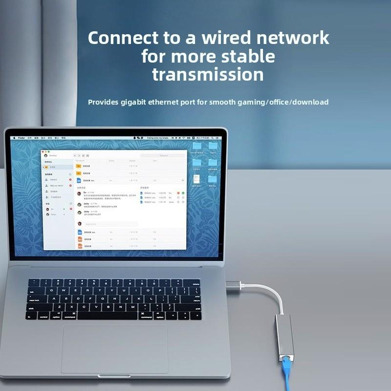 USB to Ethernet Adapter, Type C to RJ45 Gigabit 1000Mbps Network Card, Driver-Free USB C LAN Converter for Laptop PC Switch Mac