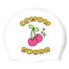 Eseudisebeun Cherry Sparkle Silicone Swim Cap White
