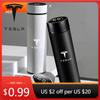 Autosticker 500ml Roestvrij Staal Slimme Thermosfles Temperatuurweergave Thermische Mok Zakelijk Cadeau Voor Tesla Model 3 S M