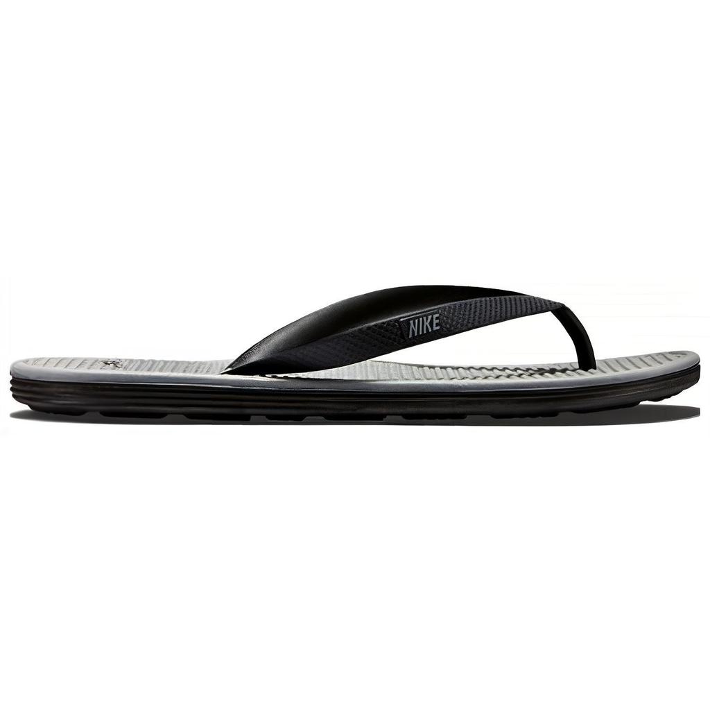 New Nike Solarsoft Thong Black Gray Slippers