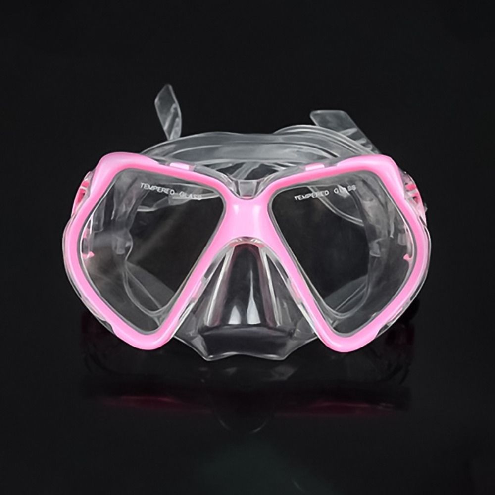 Adjustable Strap Snorkel Mask Tempered Glass With Nose Cover Diving Glasses Wide View Large Frame Underwater Mask Unisex