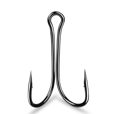 50 Pcs High Carbon Steel Double  Fishing  Hook Crank Barbed Fishhooks Mechanical Principle Long