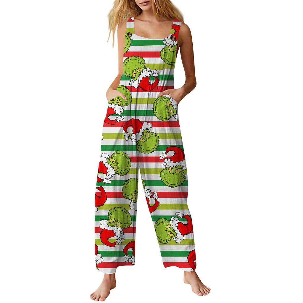 Womens Casual Overalls Jumpsuits Adjustable Straps Sleeveless Summer Cute Comfy Rompers With Pocket
