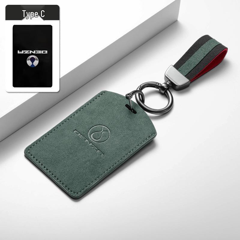 BYD D9 Suede Car Key Case - NFC Card Holder with Logo, Three-Color Protection for Men & Women