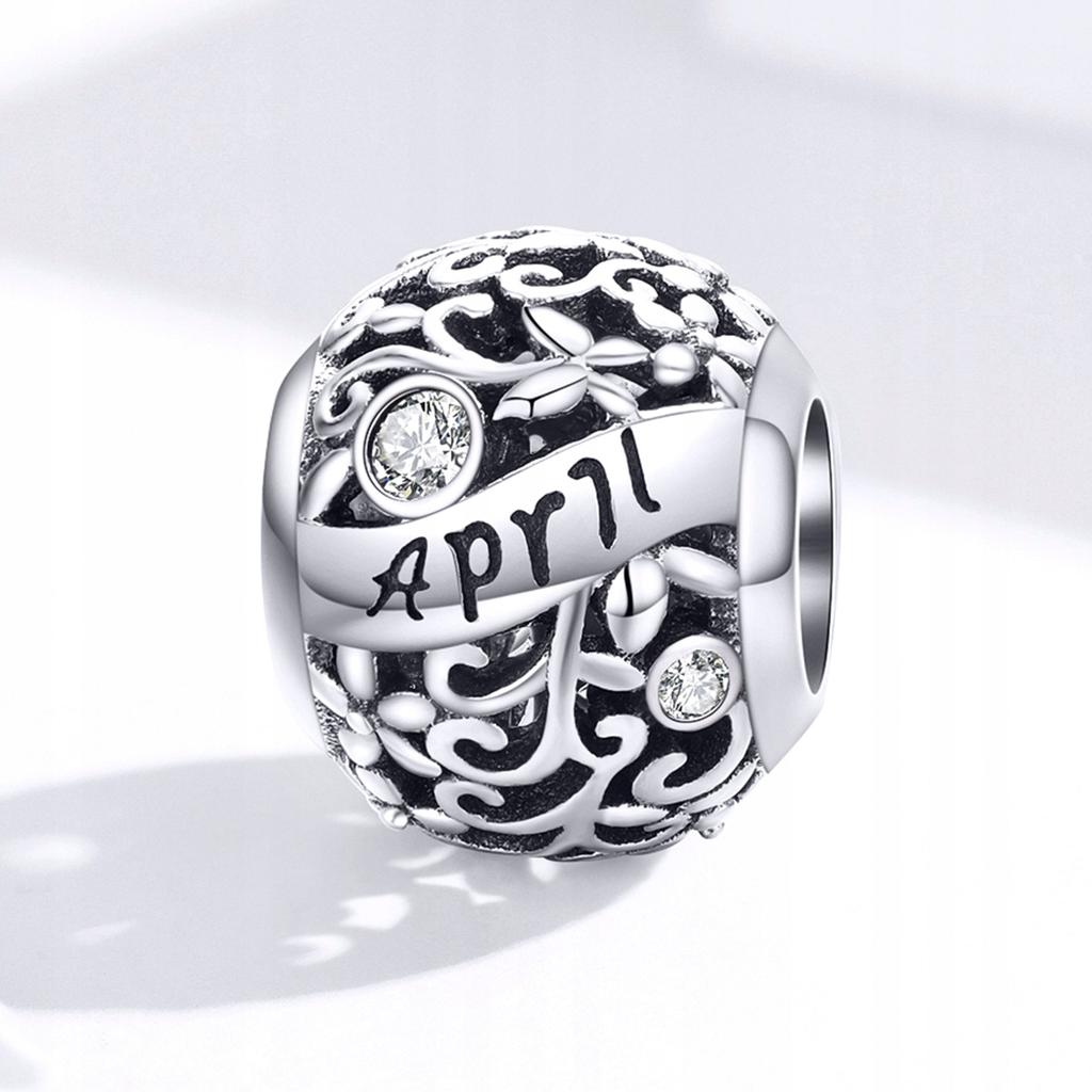 Charms Do Pandora Miesiąc Kwiecień Kamień Urodzinowy S925