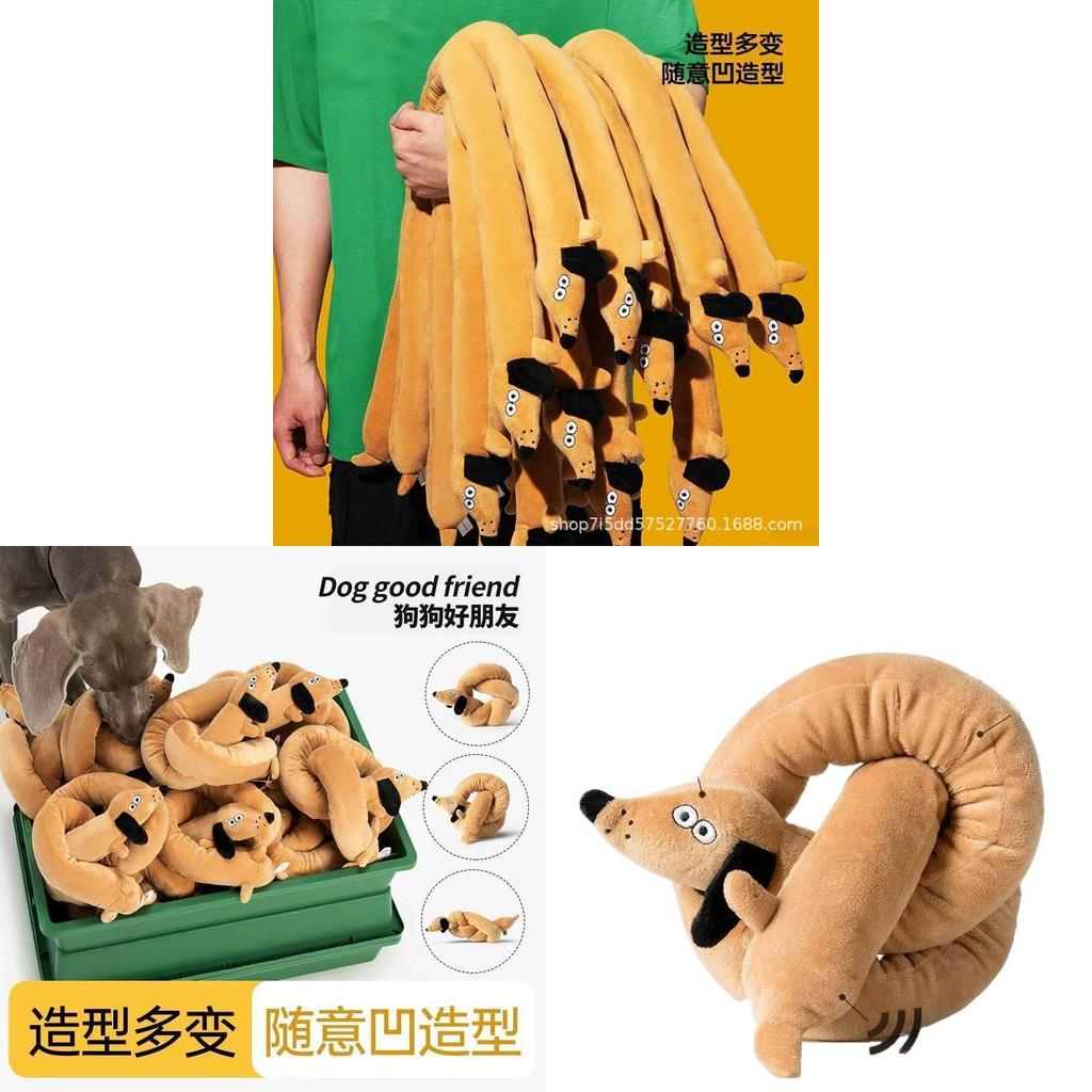 Soft Crystal Material Long Dog Plush Toy With Voice Feature For Kids