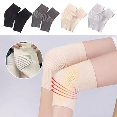 Women Men Cotton Knee Warmers Knitted Stretch Fit Knee Protector Sleeve Soft Thermal Knee Brace Pads Suitable for Old Cold Legs