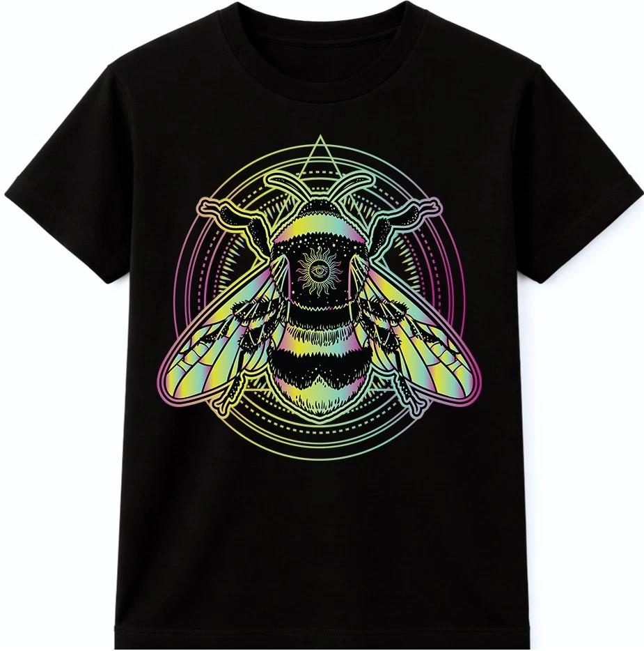 Bee Crown T Shirt Sacred Geometry Mystical Insect Graphic Tee XXXXL