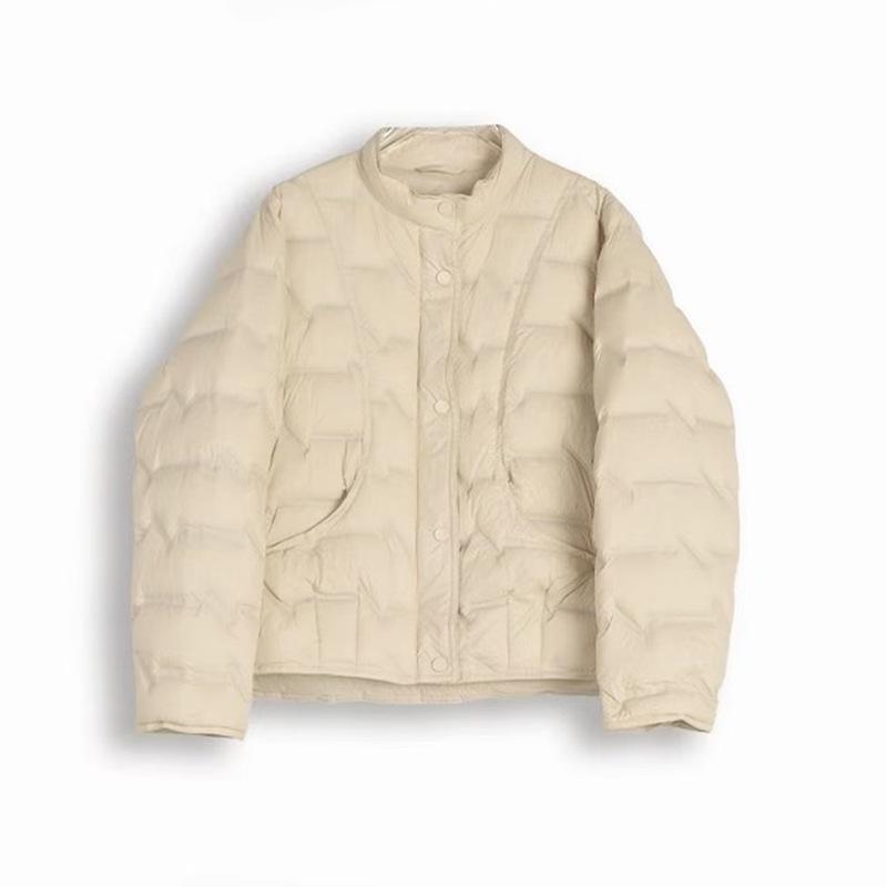 High-end white duck down pressed down jacket women's short winter fashion simple light and thin warm jacket