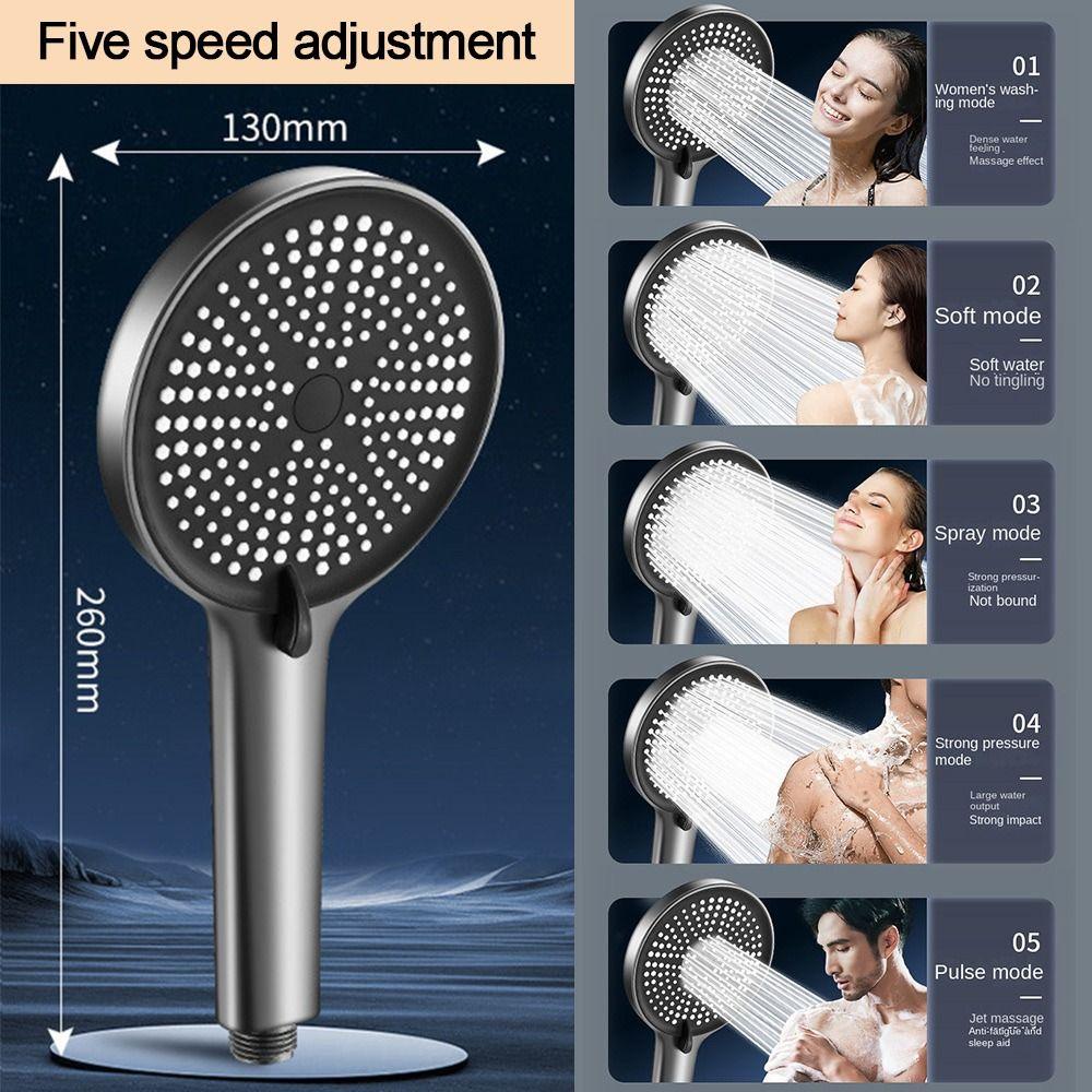 5 Modi Großes Panel Duschkopf Einstellbare Duschbrause Dusche Sprinkler Badezimmer Zubehör