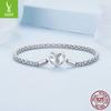 S925 Sterling Silver Love Basic Bracelet, Classic Versatile Love Diy Bracelet Can Be Stacked With A Single Belt