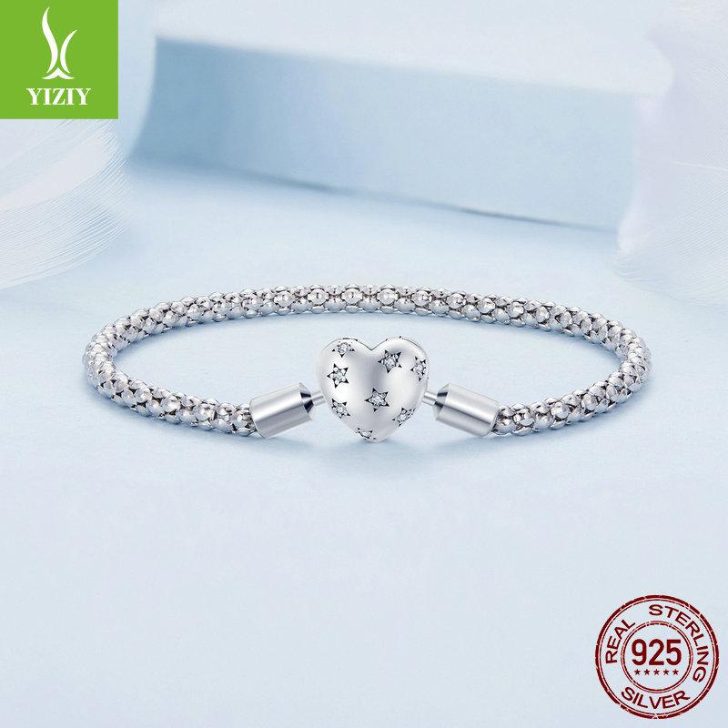 S925 Sterling Silver Love Basic Bracelet, Classic Versatile Love Diy Bracelet Can Be Stacked With A Single Belt