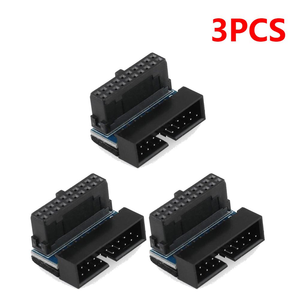1/2/3Pc For Motherboard USB3.0 20 Pin Male To Female Extension Adapter 90 Degree Angled Converter Type C Power Adapter Connector