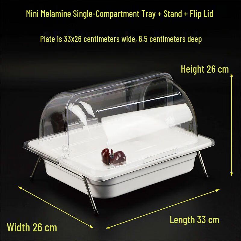 Melamine Buffet Food Display Tray with Lid 33x26x28cm
