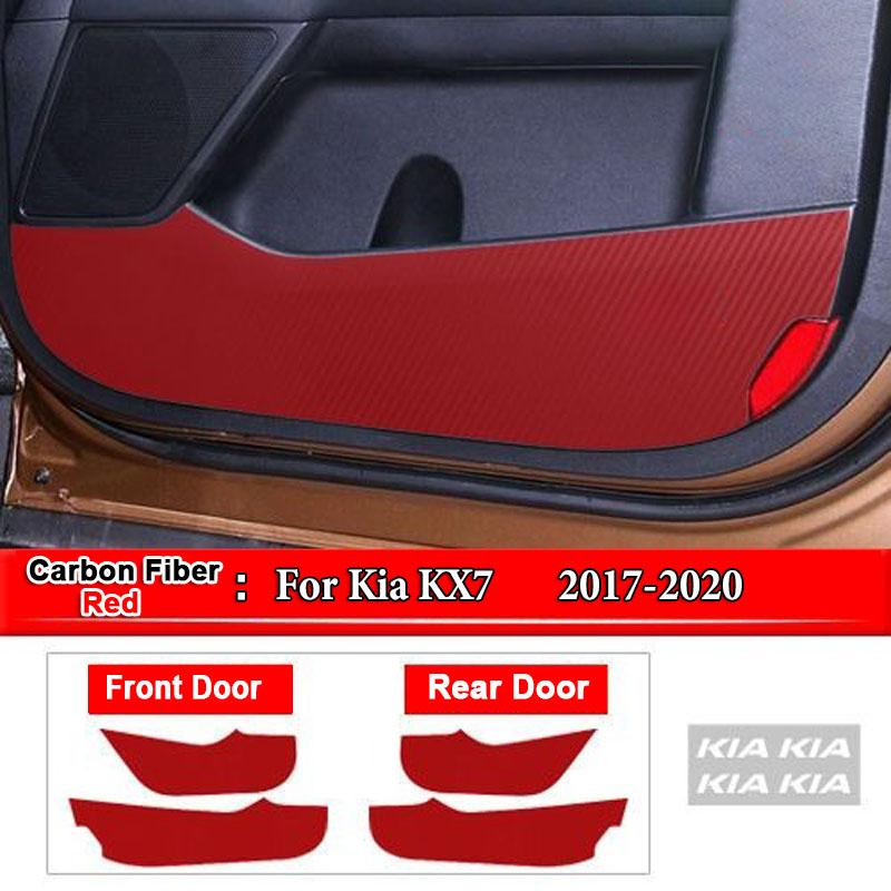 For Kia Sportage K2 K3 K4 KX3 K5 KX5 KX7 Car Inner Door Anti Kick Pad Carbon Fiber Patterned Pad Stickers Protective Accessories