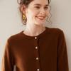 Women's Solid Color Cashmere Cardigan: Twelve-Needle, Round Neck, Loose, Single-Breasted, Slimming, Warm Sweater.
