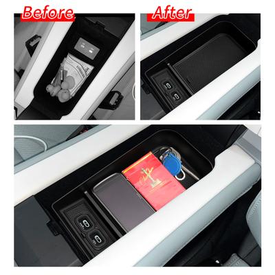 Per Polestar 4 2025 2025 Scatola Portaoggetti Bracciolo Auto Vassoio Portaoggetti Consolle Centrale Organizzatori Accessori Interni Riordino Nero