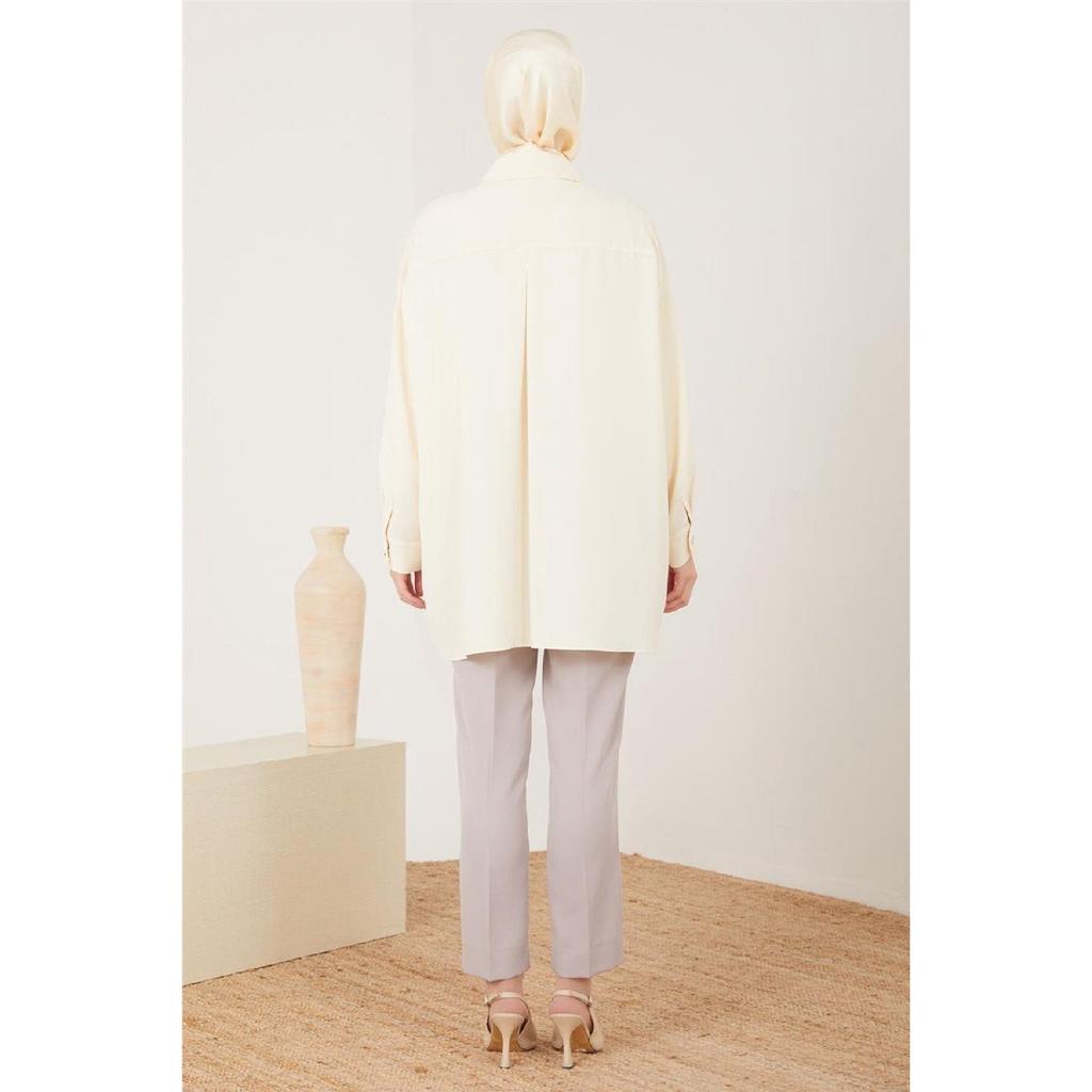 Shirt With Metal Buttons On The Front 23y3000 Nude