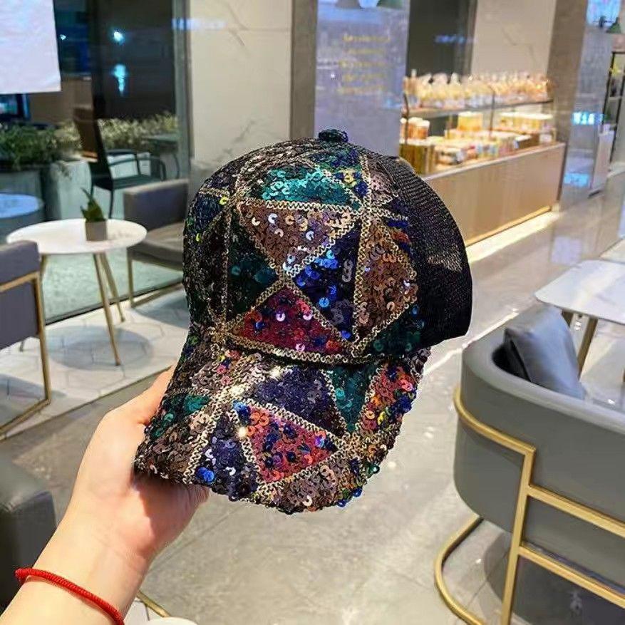 Colorful Sequin Korean Duckbill Hat: Women's Summer Mesh Baseball Cap for Youth Outing & Sun Protection