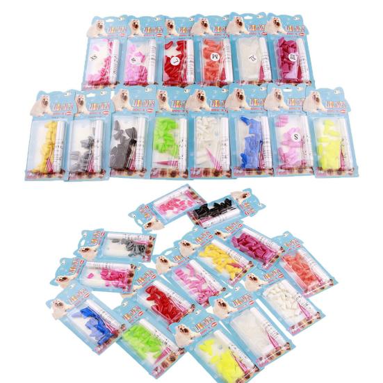 20Pcs Pet Cats Kitten Anti-scratch Grooming Nail Paws Claw Cap Cover Protector