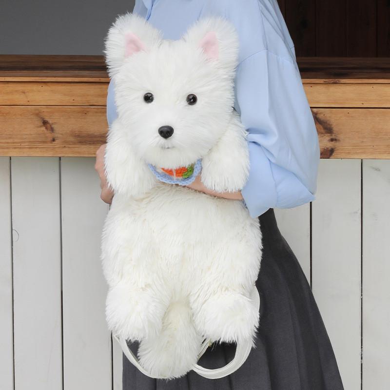 West Highland White Terrier Dog Doll Backpack Cute Girl Decorated Bags Shoulder