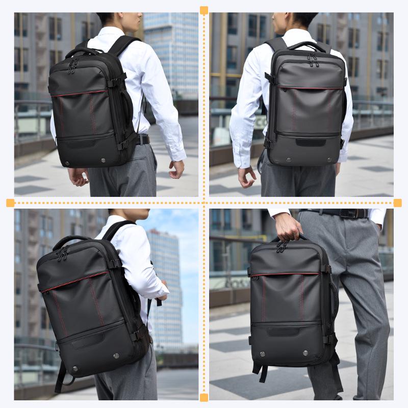 Men's Expandable Business Travel Backpack - Large Capacity & Multifunctional Vacuum Compression Design