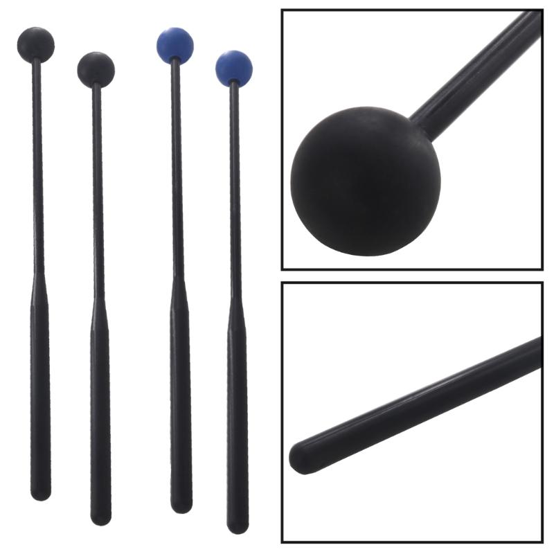 1 Pair Plastic Handle Rubber Ball Drumstick Marimba Mallet Percussion Musical Instrument Accessory Beginner Training Set
