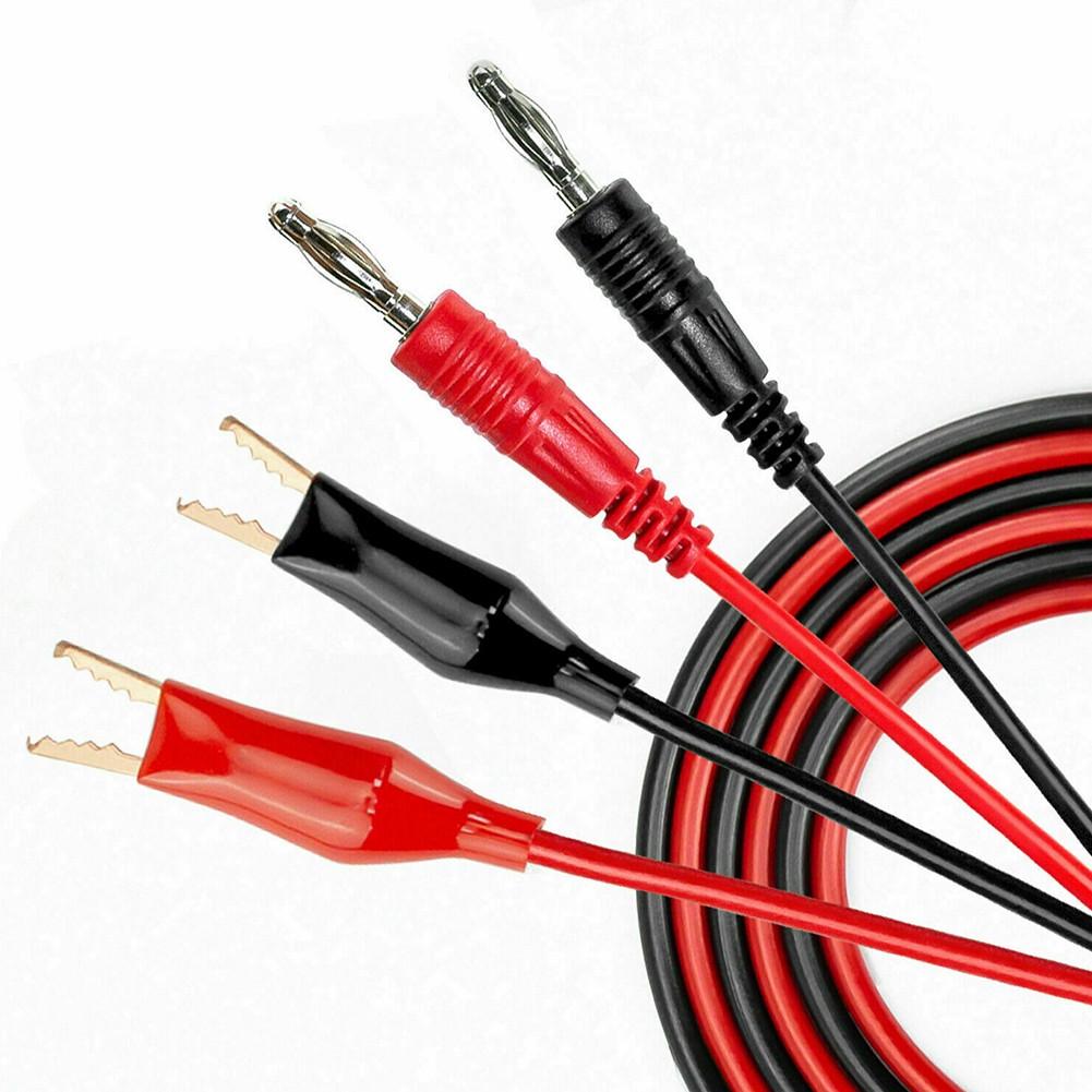 

2Pcs 4mm Banana Plug To For Alligator Crocodile Clips Test s Kit Cable Wire Set