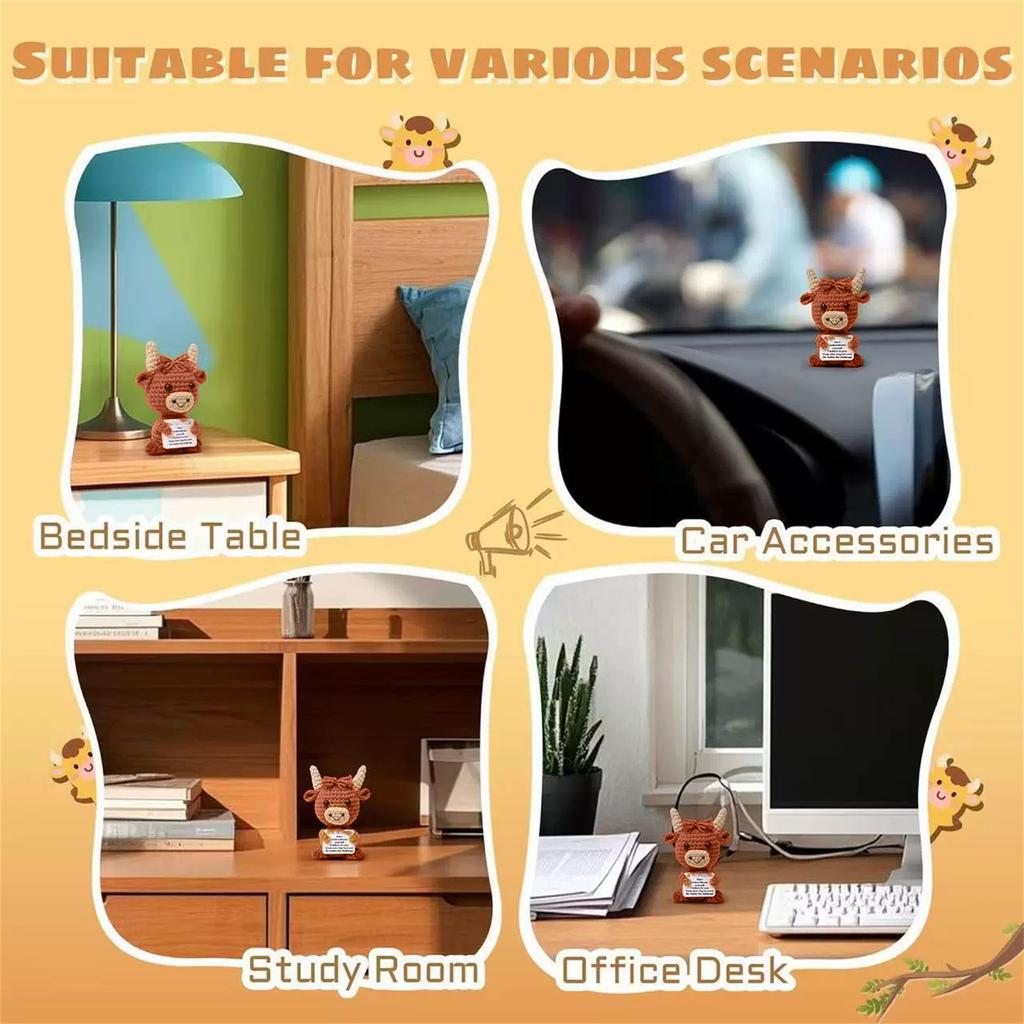 Knitted  Cattle Knitted Animal Doll Cute Gift
