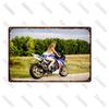 Motorcycles & Girls Metal Tin Sign Garage Decor