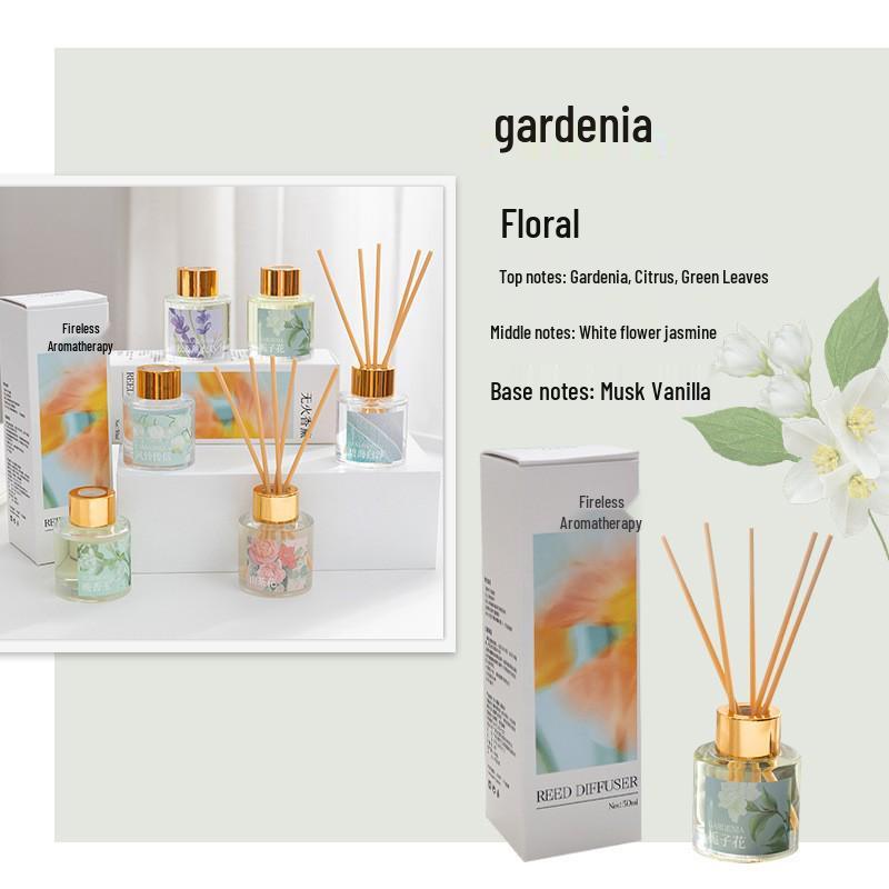 Round Bucket Gift Box Flameless Aroma Diffuser for Home and Toilet – Long-lasting High-end Rattan Ornament
