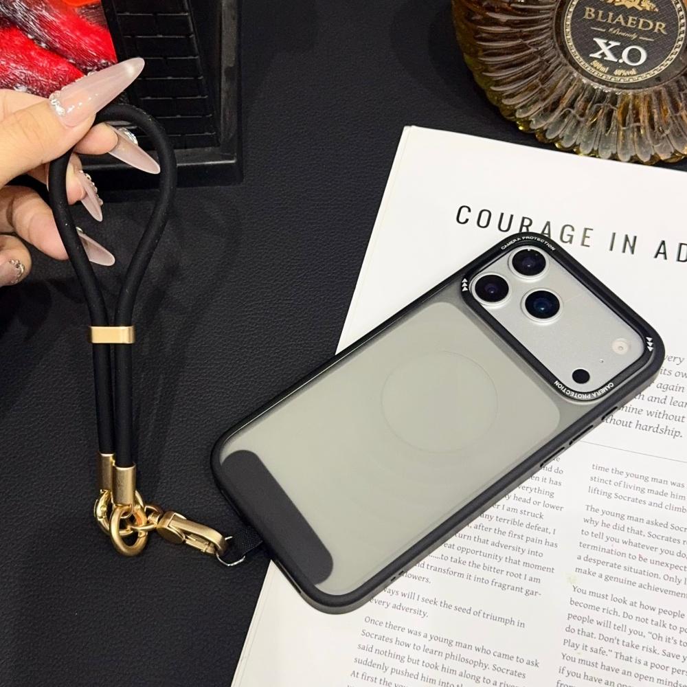Soft Silicone Elastic Wrist Strap Lanyard Case For iPhone 16 17 Pro Max 13 15 14 Ripple Clear Shockproof Anti-loss Cord Cover