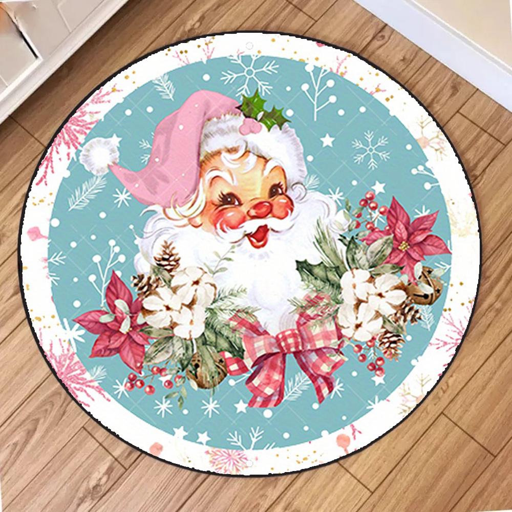 

Christmas Santa Claus Home Carpet Christmas gift living room bedroom corridor welcome mat Christmas decoration carpet 40x40cm