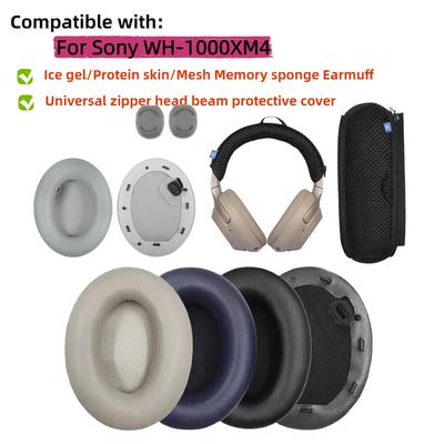 Replacement Ear Pads for Sony WH-1000XM4 Headphones Mesh Memory Foam Ear Cushions High Quality Earpads Headset Leather Case