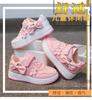 New children's little white shoes fashionable girls' flowers student casual sports shoes low-top round head comfortable running board shoes