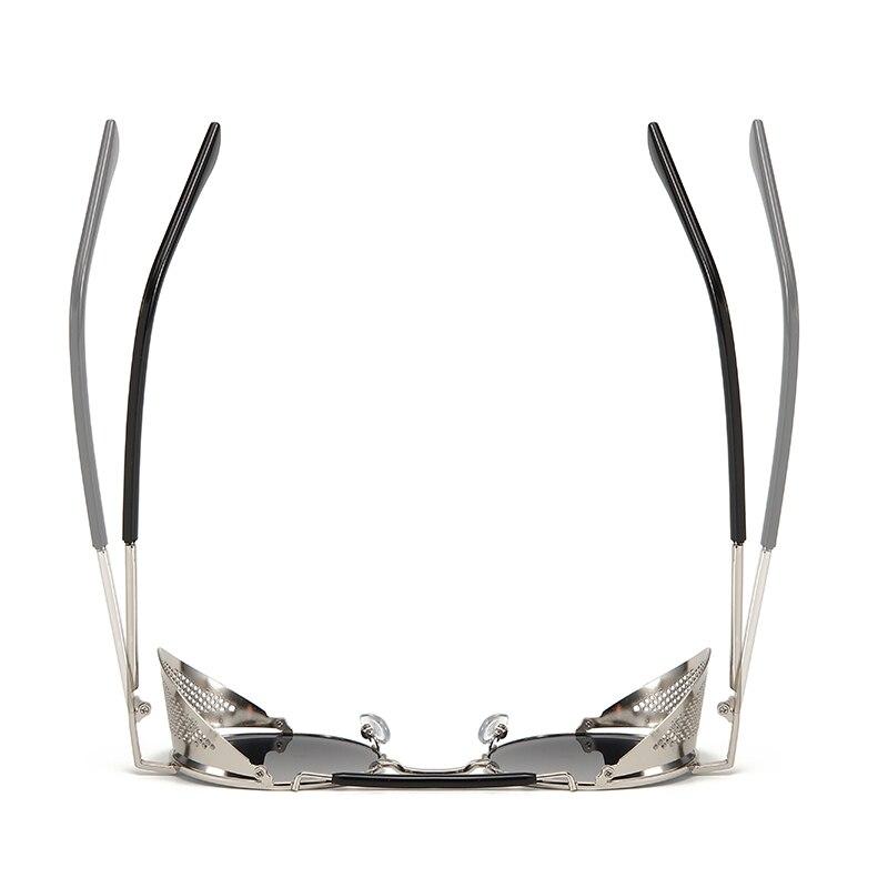 Steampunk Side Wind Proof Mesh Flip Round Metal Sunglasses