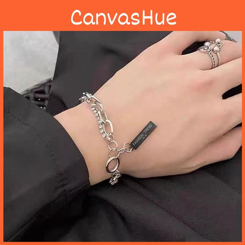 Double Fashionable Unisex Layer Bracelet Highend Alloy With Geometric Shapes