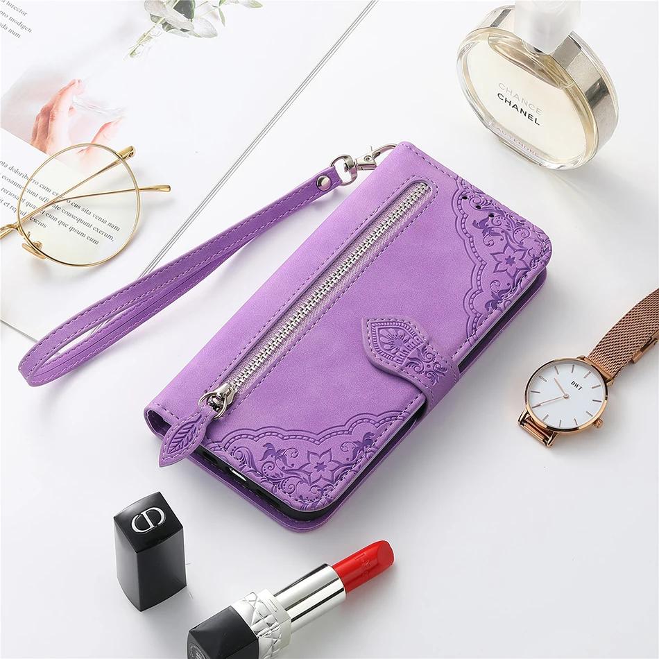 Flip Leather Case For Huawei Pura 70 Ultra P60 P50 Honor 200 Pro 100 90 50 20 10 9 Lite P Smart 2021 Wallet Cover Wrist Strap