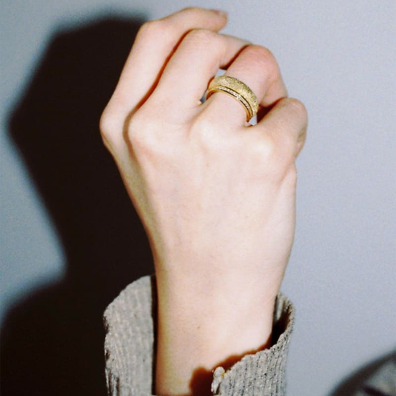 OURPIERRE GRANITO ROUND RING BOLD VERMEIL