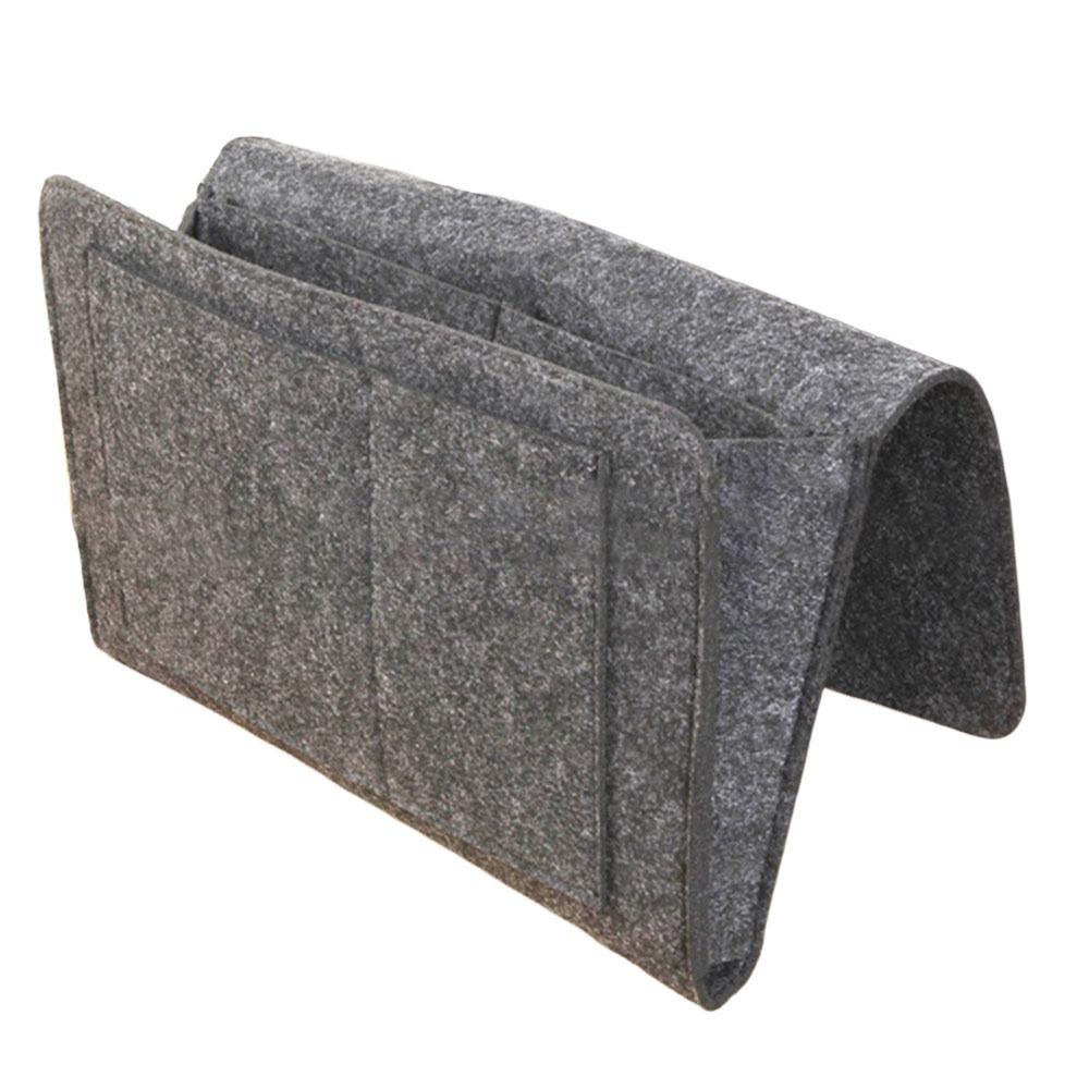 Large Capacity Felt Storage Bag Anti-slip with Pocket Bedside Hanging Bag Remote Holder