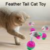 Pet Toy Interactive Tumbler Mouse Shape Plush Feather Tail Cat Toy Reduces Anxiety Boredom Independent Cat Toy