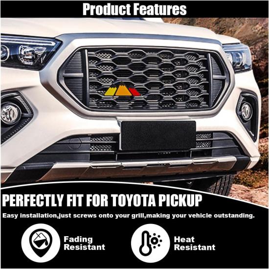 Car Tri-Color Grille Emblem, Auto Snow Mountain Decoration Sticker Triangle Badge Decal, Car Bumper 3-Color Decoration Accessories, Universal for