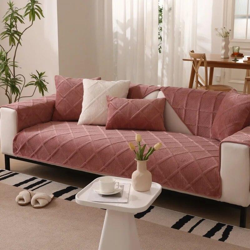 

Хрустальный бархатный чехол для дивана, плюшевая подушка, утолщенный клетчатый чехол для дивана для гостиной, однотонный нескользящий диван, подлокотник, спинка, полотенце 70x120cm 1pcs