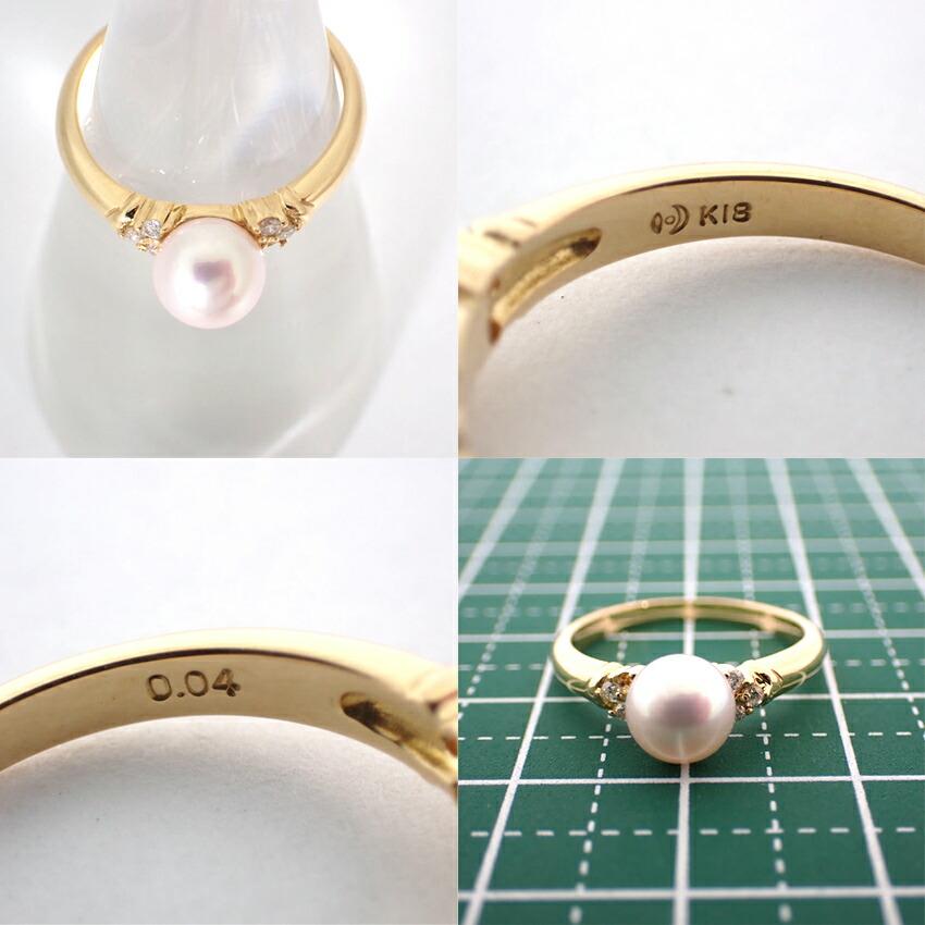 [Used] TASAKI K18 Akoya Pearl Ring/Size 11/j65-3