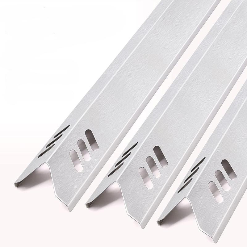 4 Stück Gasgrillplatte Edelstahl Flammenverteiler Hitzeschutz Hitzeschutzplatten-Sets